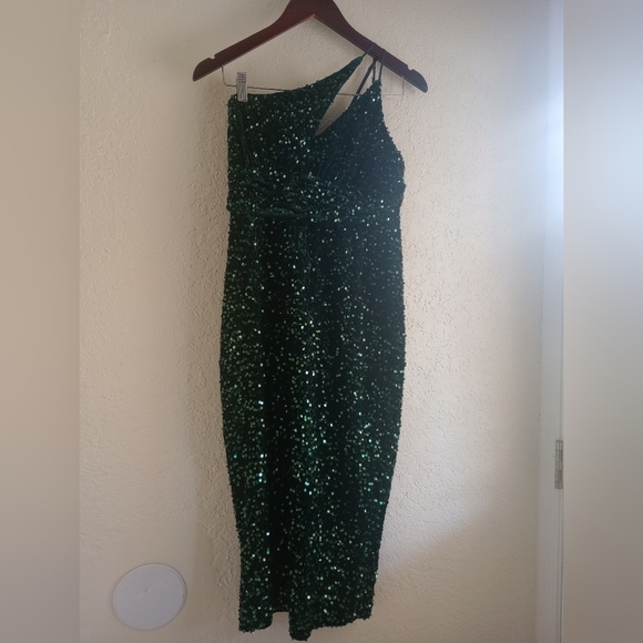 Hello Molly Dark Green Sequin Dress - Picture 5 of 9